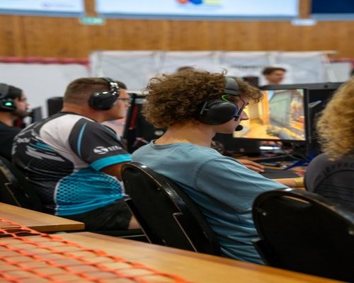 Players at gaming monitors during the CROWN Gaming Weekend in Sydney