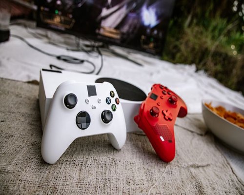 Console controllers and gaming accessories displayed in Australia